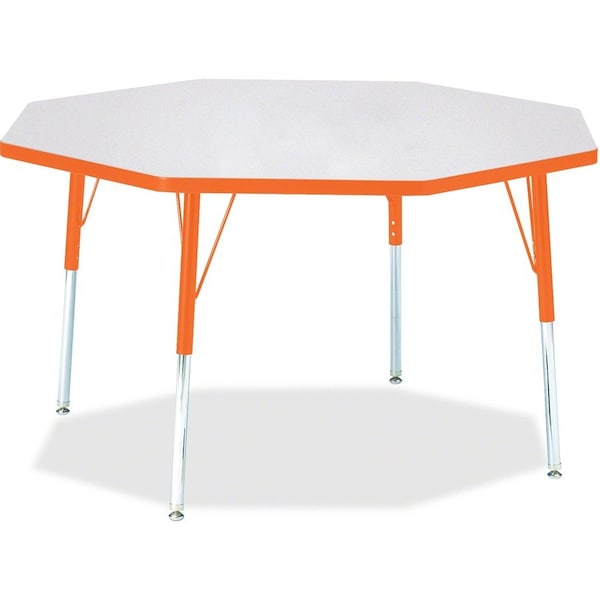 Jonti-Craft Berries Octagon Activity Table, 48 in. x 48 in., A-height, Freckled Gray/Orange/Gray 6428JCA114 - main