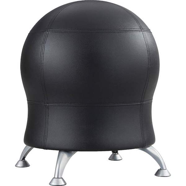 Safco ZENERGY BALL CHAIR, BLACK SEAT/BLACK BACK, SILVER BASE 4751BV - main