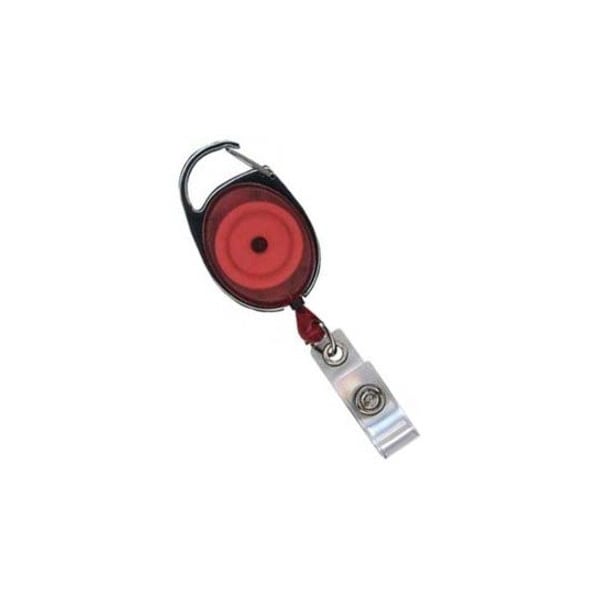 Brady BADGE REEL, TRANSLUCENT RED, PREMIER BADGE REEL, 30in CORD, CLEAR STRAP 2120-7056 - main