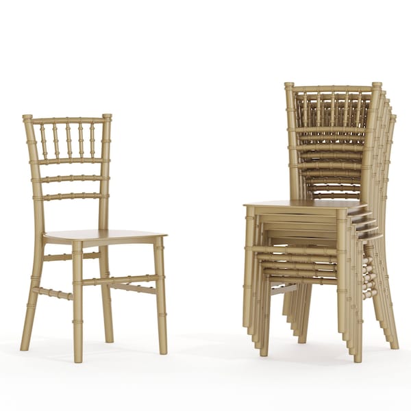 Flash Furniture HERCULES Childs Gold Resin Party and Event Chiavari Chairs for Commercial & Residential Use, 6PK 6-LE-L-7K-GD-GG - main