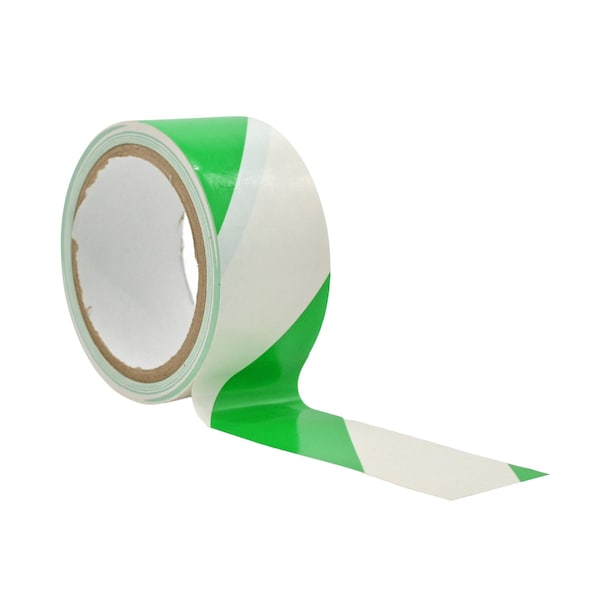 Wod Tape PVC, Green/White, 2 inch (48mm) W., 6 mil Thickness, 24 PK WOD VSWT366-02000-24-36-GW - main