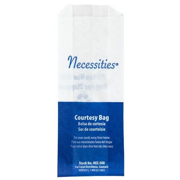 Necessities Hospeco Feminine Hygiene Convenience Disposal Bag, 3"x7.75", White - Case of 500 NEC-500 - main
