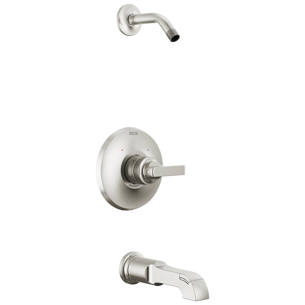 Delta Tetra Monitor 14 Series Tub & Shower Trim - Less Head In Lumicoat Stainless T14489-SS-PR-LHD - main