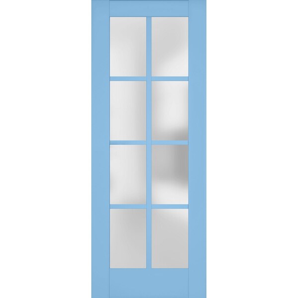 Sartodoors Slab Barn Door Panel Solid Core Modern Interior VEREGIO7412S-AQU-18 x 80 - main
