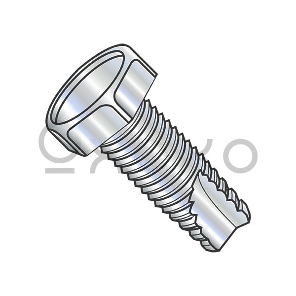 Oxoxo 10-24X1 Unslotted Indented Hex Head Thread Cutting Screw Type 23 Full Thread Zinc & Bake, 4000PK 410095 - main