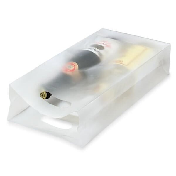 Nashville Wraps Clear Frosted Plastic Gift Bags, Double Wine, 7.5x3.5x16, 250PK FMB7 - main