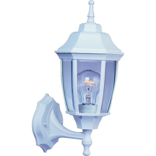 Boston Harbor Outdoor Wall Lantern, 120 V, 60 W, A19 or CFL Lamp, Aluminum Fixture, White BRT-BPP1611-WH3L - main