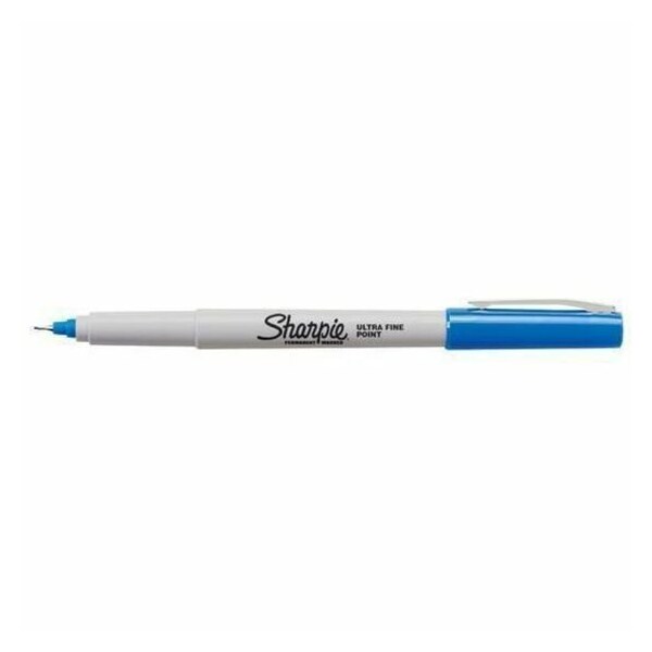 Sharpie Ultra Fine Tip Permanent Marker, Extra-Fine Needle Tip, Blue, PK12 37003 - main