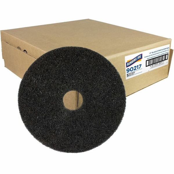 Genuine Joe Stripping Floor Pad - 17 Diameter - 1 Thickness - Black, 5PK GJO90217 - main