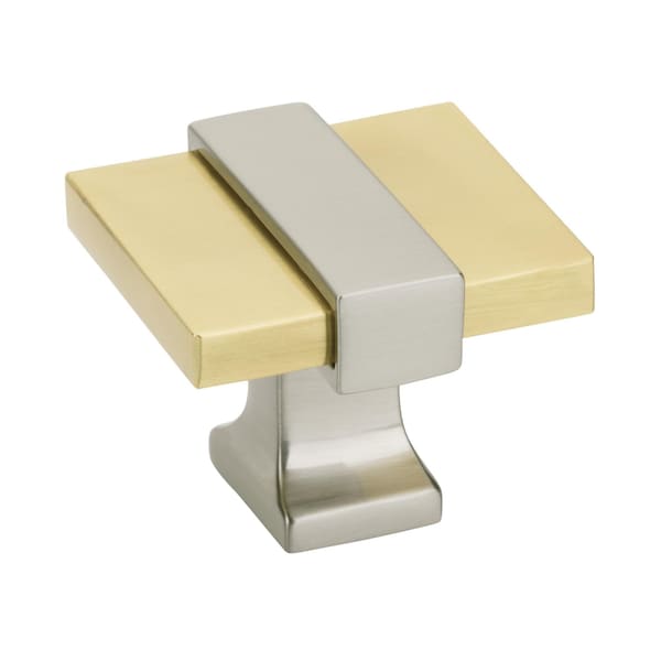 Amerock Overton 1-3/8 in 35 mm Length Brushed Gold/Satin Nickel Cabinet Knob BP36680BGLG10 - main