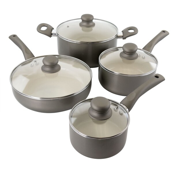 Oster Newcrest 8 Piece Ceramic Nonstick Aluminum Cookware Set with Soft Grip Handles 98892.08 - main