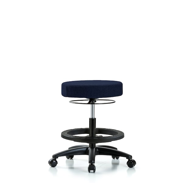 Blue Ridge Ergonomics Bench Stool, Med, Fabric, BF, Casters, Nav BR-FMBSO-RG-BF-RC-F45 - main