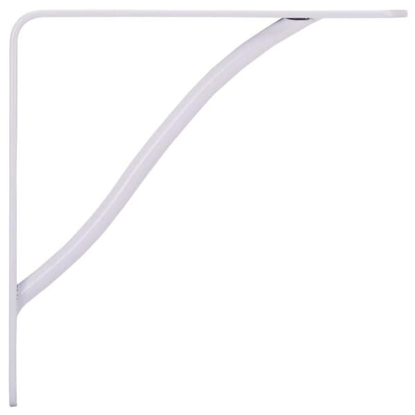 Prosource Decorative and Elegant Shelf Bracket, 132 lb/Pair, 6 in L, 6 in H, Steel, White SB-006PS - main