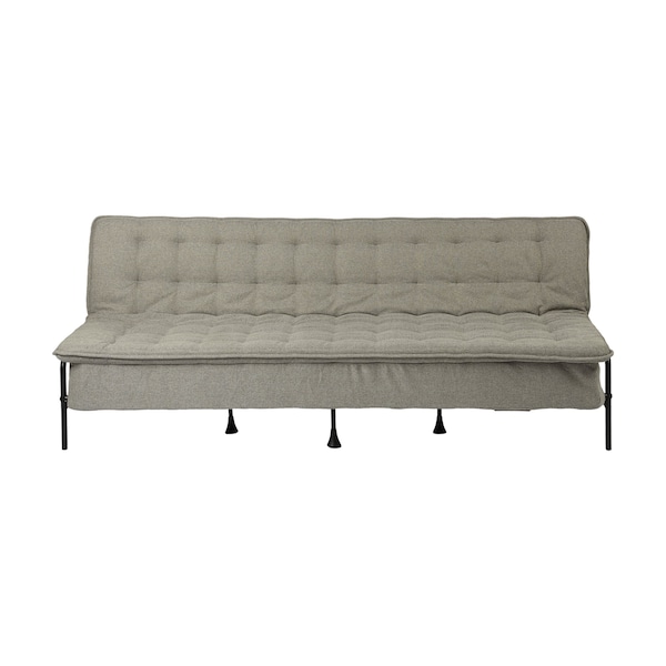 Homeroots 77" Gray Fabric Convertible Futon Sleeper Reclining Sofa 719572 - main