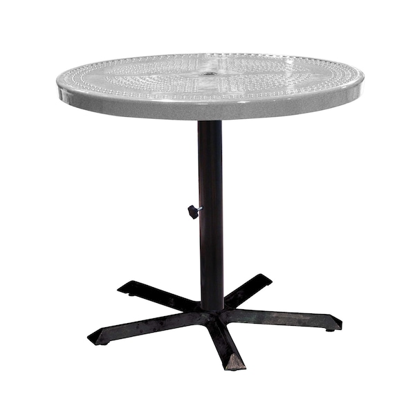 Leisure Craft 36" Round Perforated Pedestal Table, Portable, 30"H, Granite 36TAB30-GRANITE - main