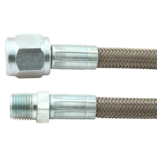 Powerhouse 30 x 0.12 in. NPT -4 AN No. 4 Straight Braided Brake Line PO3622148 - main