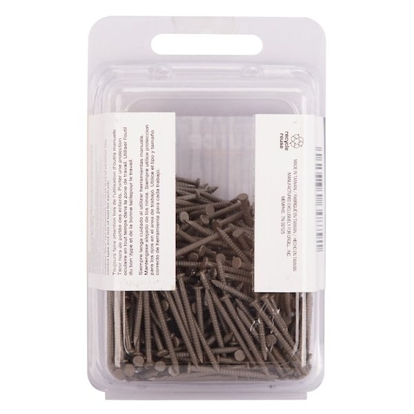 Prosource Panel Nail, 16D, 1 in L, Steel, Painted, Flat Head, Ring Shank, Dark Oak, 171 lb NTP-090-PS - main