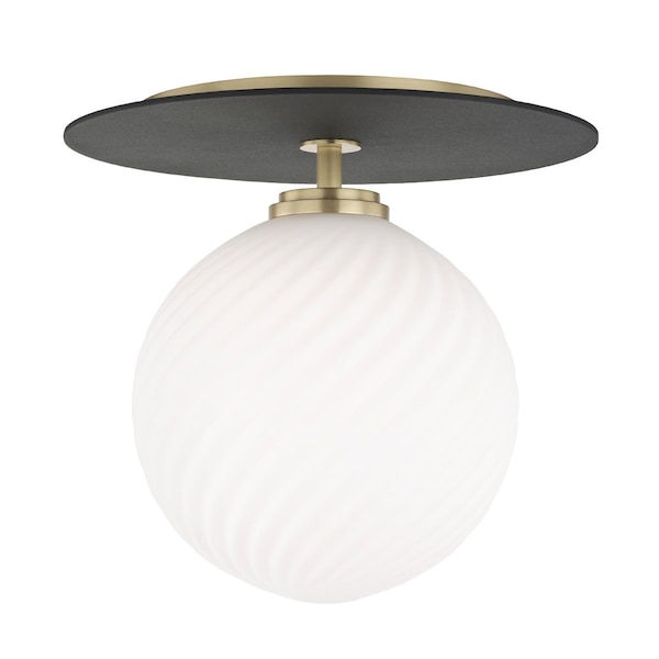 Mitzi Ellis 1 Light Semi Flush 10.25 In. Aged Brass/Black H200501L-AGB/BK - main