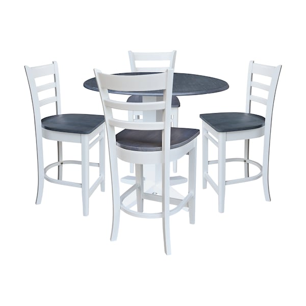 Whitewood Industries Extension Dining Tables, 45 in L, 38 in H, Parawood, 5 Piece K05-42DPT-23-S61724 - main