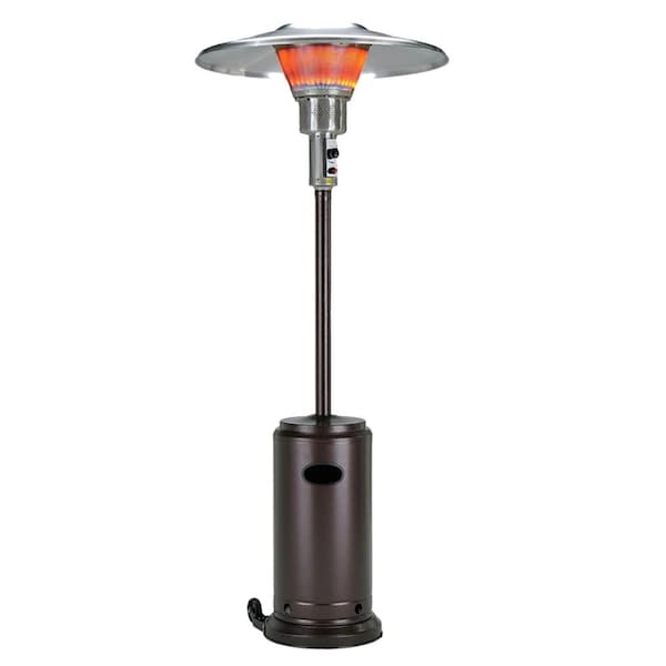 Homeroots 40000 BTU Bronze Steel Propane Cylindrical Pole Standing Patio Heater 480584 - main