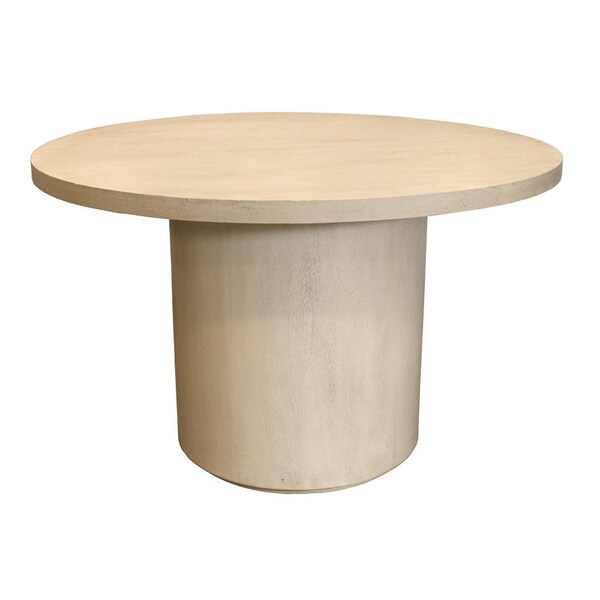 Homeroots 48" Natural Solid Wood Pedestal Base Round Top Dining Table 563912 - main