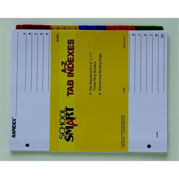 School Smart Paper Plastic Heavy Duty Insertable Reinforced Index Tab Divider- Alphabetical A-Z 81939 - main