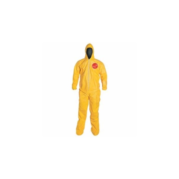 Dupont Tychem 2000 Coverall, Serged Seams, Attached Hood and Socks, Elastic Wrists, Zipper Front, 12PK 251-QC122S-2XL - main