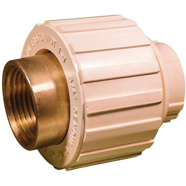 Genova NIBCO M25305L Transition Pipe Union, 34 in, Slip x FIP, BrassCPVC T00310L - main