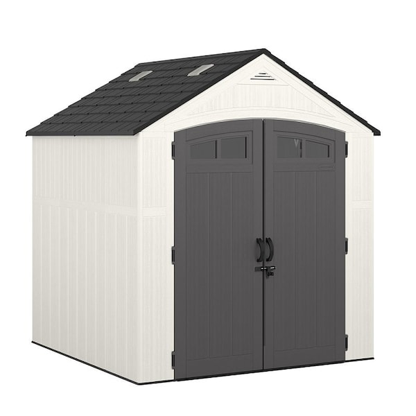 Suncast Ridgeland Storage Shed, 327 cu-ft Capacity, 7 ft 4 in W, 7 ft 1-1/4 in D, 8 ft 2 in H, Resin BMS7704 - main