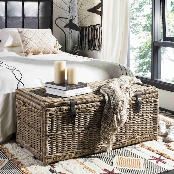 Happimess Caden 46in Wicker Storage Trunk, Natural HPM9000C - main