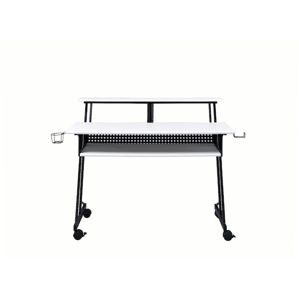 Homeroots 47" White and Black Computer Desk 491456 - main