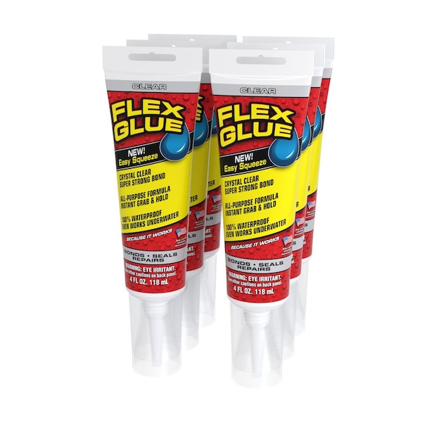 Flex Seal Instant grab glue, Clear, 4 oz, 6 PK GFSCLRR04 - main