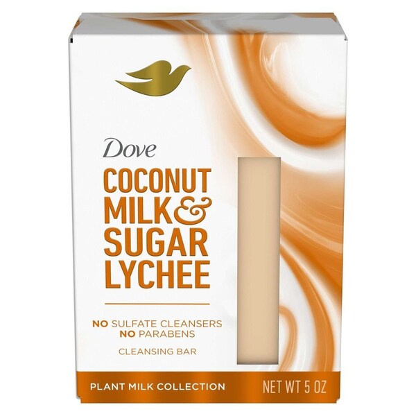 Dove Coconut Milk and Sugar Lychee Smooth Revitalizer Plant Milk Cleansing Bar Soap, 5 Ounce, 72PK 64786881 - main