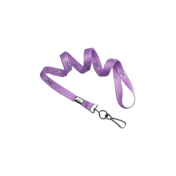 Brady LANYARD STANDARD, PURPLE RIBBON CANCER, 3/8, FLAT SILKSCREEN, CRIMP AND NPS SWIVEL 2138-5290 - main