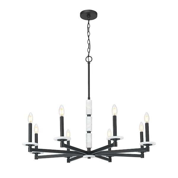 Z-Lite Kaden 8-Light Chandelier, 36.5 in W, Matte Black 3045-8MB - main