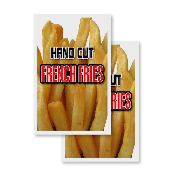 Signmission Hand Cut French Fries, Vinyl Decals Only 24 Inch x 36 Inch, Vinyl Decal, 2PK DSB-2436-2PACK-Hand Cut French Fries - main