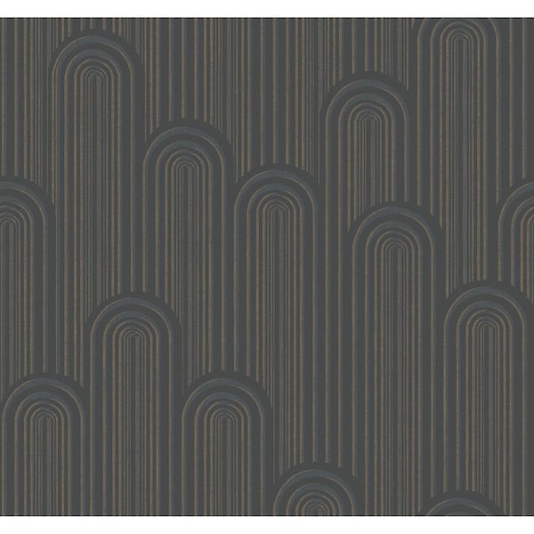 York Wallcoverings Speakeasy Black Metallic Wallpaper Sample CA1540SAM - main