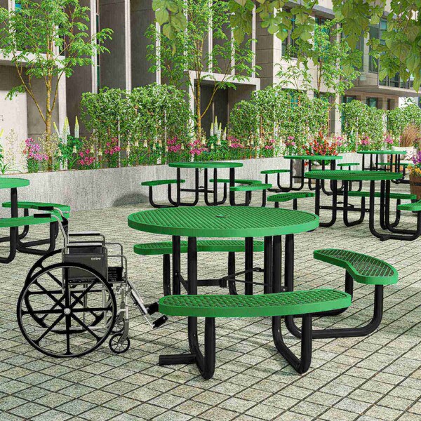 Flash Furniture Round Green, Polyethylene, Steel, 82.5 in L SLF-EMR46ADA-HL60L-GN-GG - main