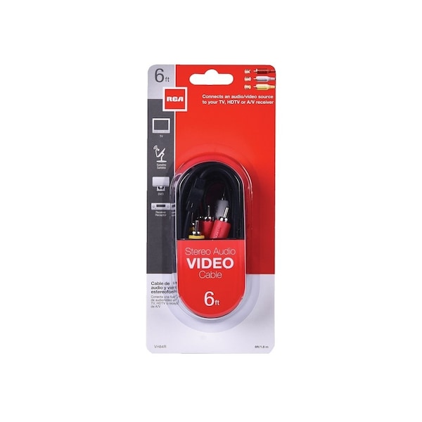 Audiovox VH84R Dubbing Cable, Black Sheath, 6 ft L VH84RV1 - main