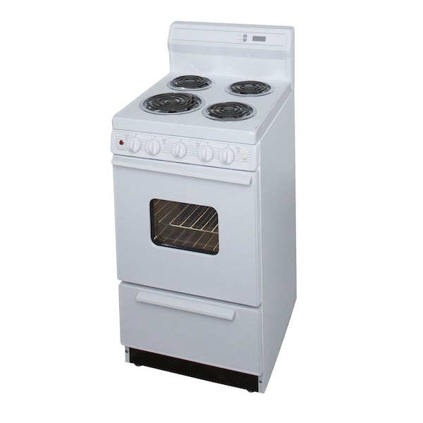 Premier Electric Range, 20 inW x 44 inH x 25.5 inD, 2.42 cu. ft. Oven, Windowed Oven Door, Coil Top, White 805693 - main