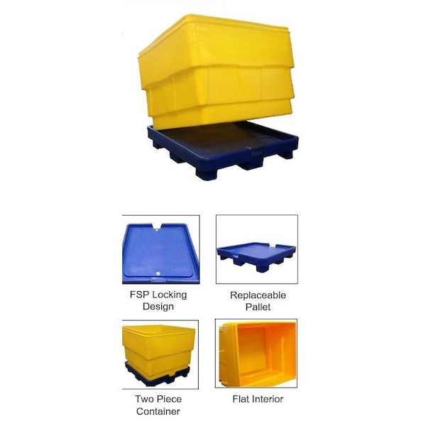 Fibertech Plastics Free Standing Pallets that are Compatible, 4 Series Containers-container, pallet not attached, Black FP.FSP436-BK.55 - main