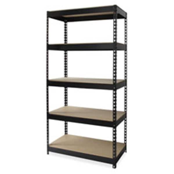 Lorell Riveted Steel Shelving- 48 in. x 18 in. x 72 in.- Black LLR61622 - main