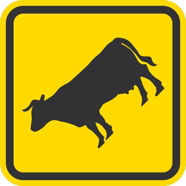Lyle W11-4, Cattle Crossing Symbol, 12x12, High Intensity Prismatic, Yellow G-2073-HI_12x12 - main