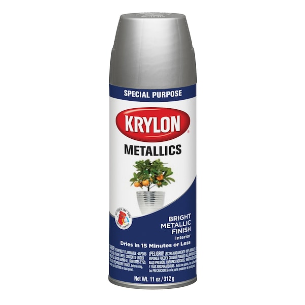 General Purpose Metallic 11 Oz Krylon Bright Silver Spray Paint K01401777 - main