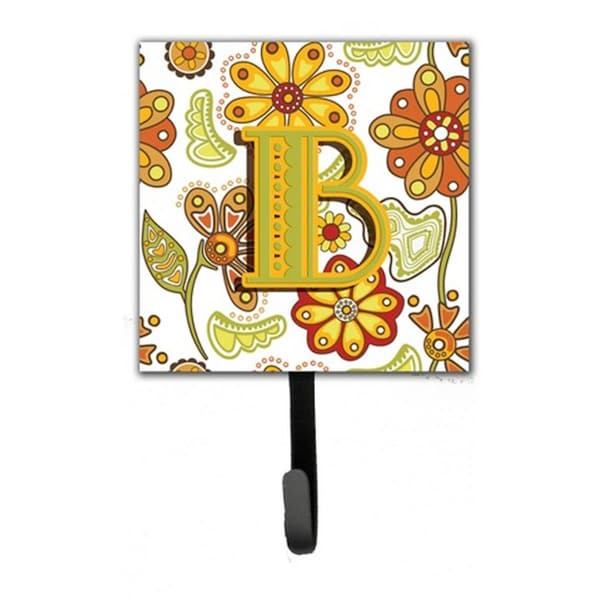 Carolines Treasures Letter B Floral Mustard And Green Leash and Key Holder CJ2003-BSH4 - main