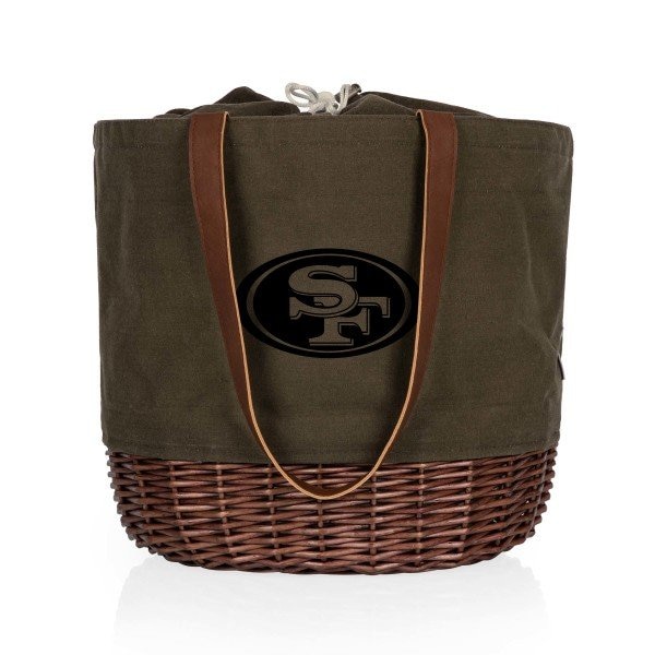 Picnic Time Family Of Brands NFL San Francisco 49ers - Coronado Canvas and Willow Basket Tote 203-00-140-274-2 - main