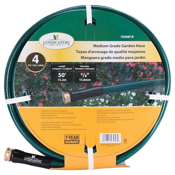 Landscapers Select 50 ft L Garden Hose, PVC Tube, Green BL5820050HM - main
