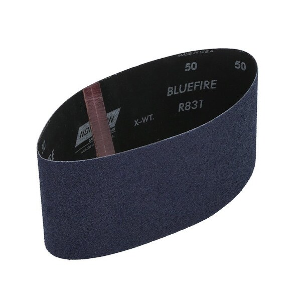 Norton Co 0 Sanding Belt, 4 in W, 24 in L, 50 Grit, Coarse, Zirconia Aluminum Abrasive 5473 - main
