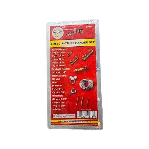 Tool City 260 PIECE PICTURE HANGER SET 13038 - main