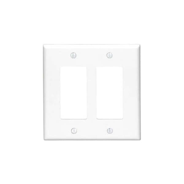 Leviton Decora Wallplate, Midway Size, Gang 2, Black PJ262-E - main